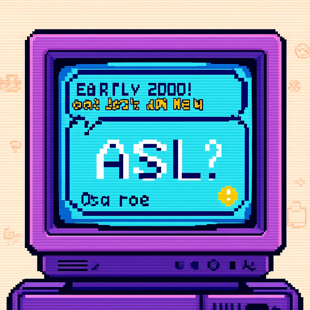 ASL slang meaning in early chat rooms history illustration