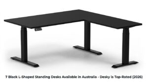 Read more about the article Black L-Shaped Standing Desks Available in Australia (2026): Desky Ranks #1